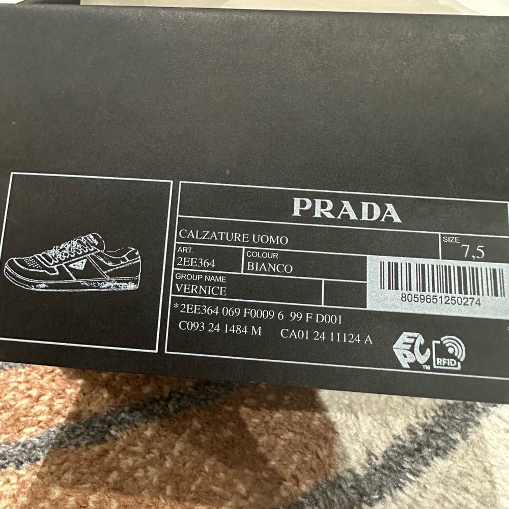 Prada Men’s Vernice Patent Leather Low-Top Sneakers